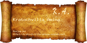 Kratochvilla Amina névjegykártya